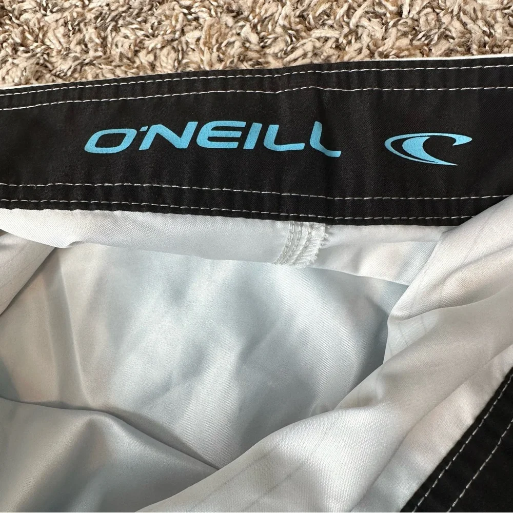 O'Neill Men's Striped Multicolored Swim Shorts Blue Purple Gray Surf Beach Wear